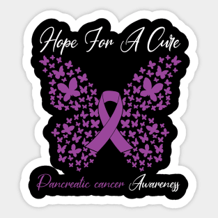 Hope For A Cure _ Butterfly Gift 3 Pancreatic cancer Sticker